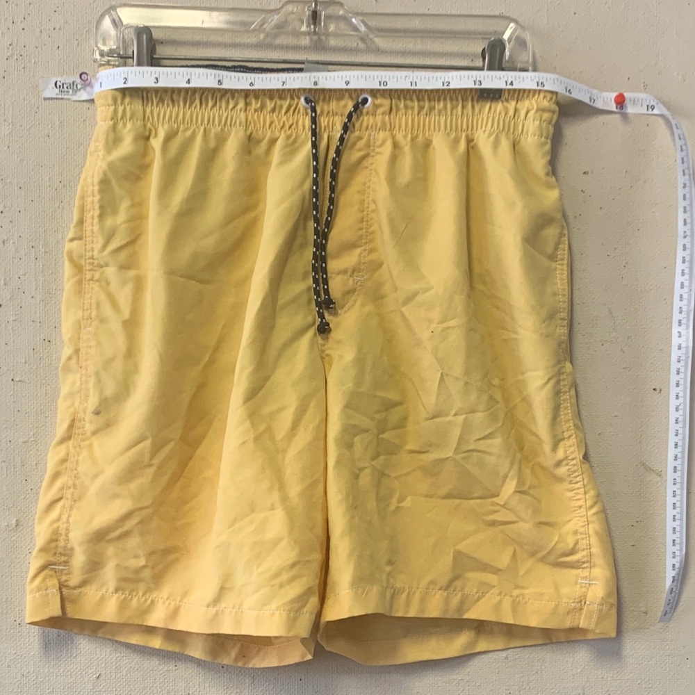 MENS OLD NAVY SOLID YELLOW SWIM TRUNKS